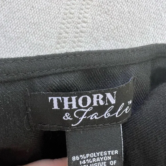 Thorn & Fable Black Gothcore Gothic Whimsigoth Mini Tiered Bow Lace Skirt small - Picture 7 of 8